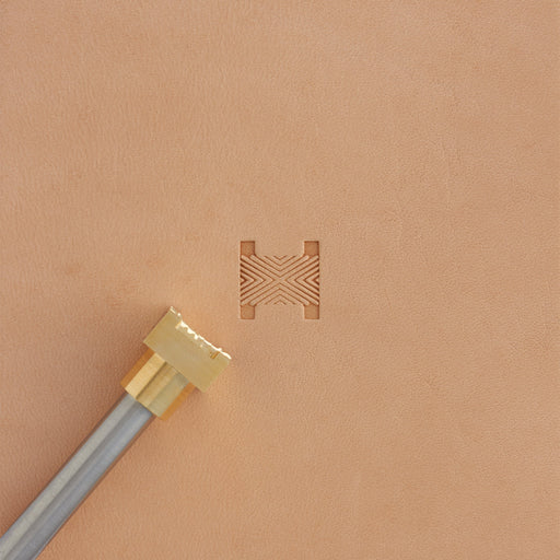 Lined Lattice Weave Brass Stamp