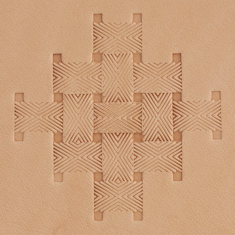Lined Lattice Weave Brass Stamp
