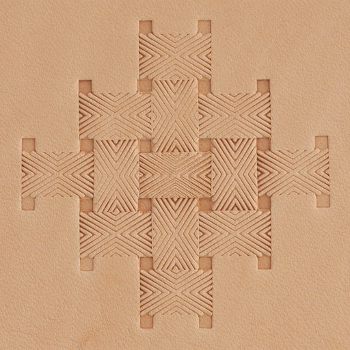 Lined Lattice Weave Brass Stamp
