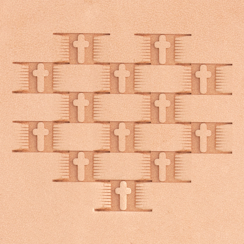 Cross Basket Weave Brass Stamp