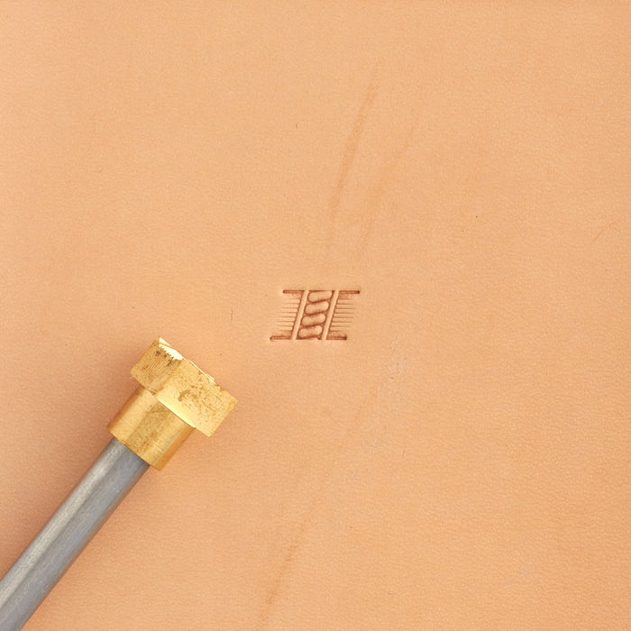 Angled Rope Basketweave Brass Stamp