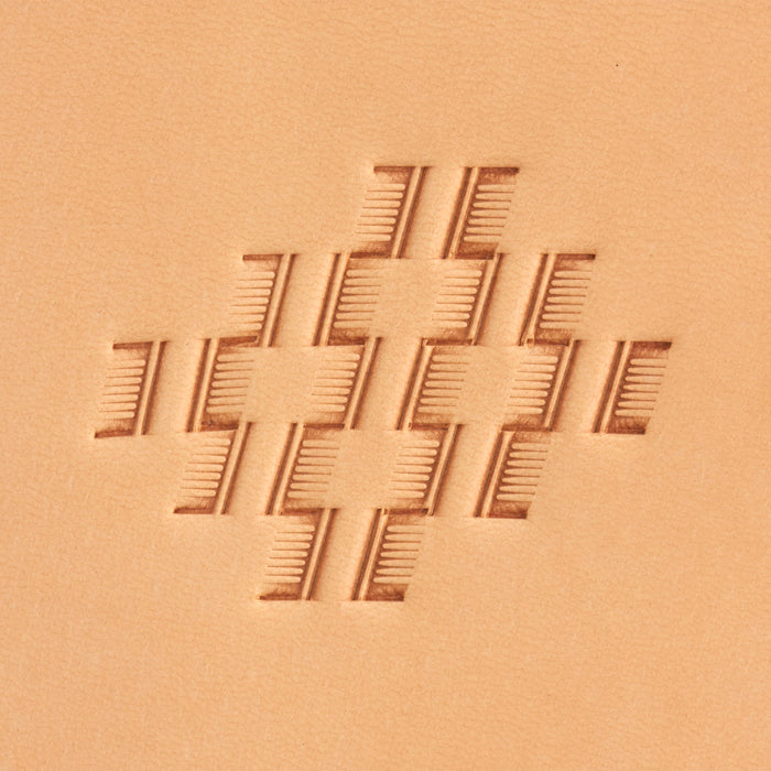 Angled Hollow Basketweave Brass Stamp