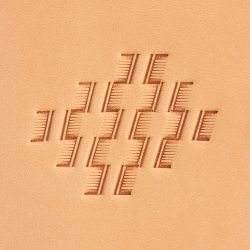 Angled Hollow Basketweave Brass Stamp