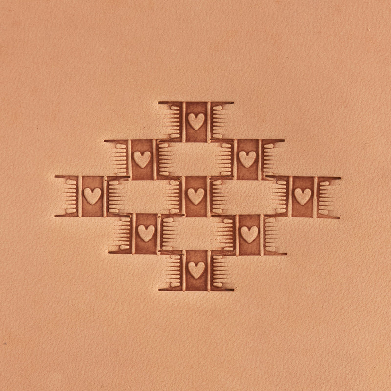 Basketweave Heart Brass Stamp