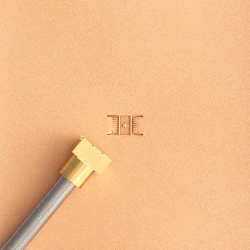 Basketweave Star Brass Stamp