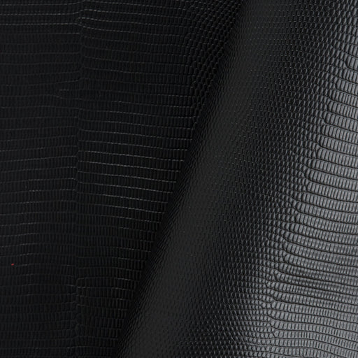 Printed Lizard Goat Small Skin Black