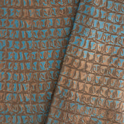 Croc Embossed Veg-Tan Single Shoulder Brown & Turquoise