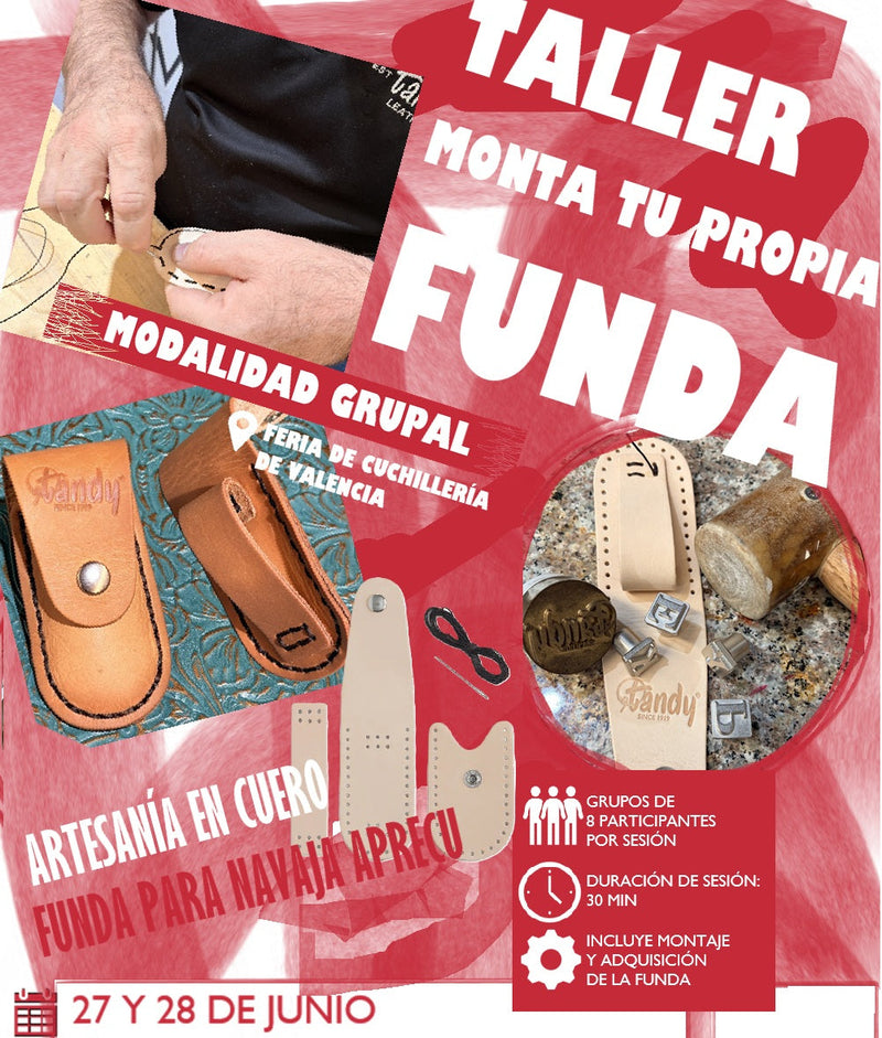 TALLER MONTA TU FUNDA DE NAVAJA-colab APRECU@FERIA CUCHILLOS VALENCIA