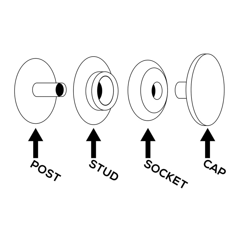 Boutons-pression de ligne - paquet de 10