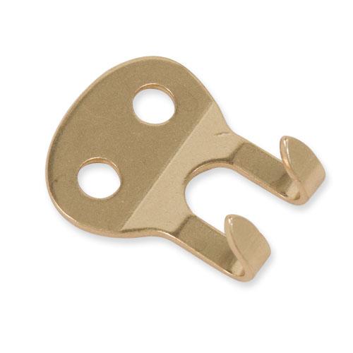 2-Prong Strap Hook Solid Brass