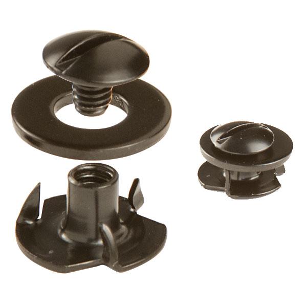Screw Post With Nut 1/4" (6 mm) Black 4 Pack