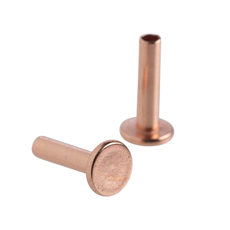 Tubular Rivets 9/16" Copper Plate 100 Pack