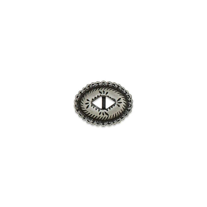Nava Slotted Conchos Frosted Nickel Plate/Nickel Free 6 Pack
