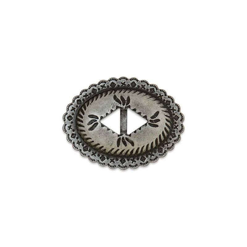Nava Slotted Conchos Frosted Nickel Plate/Nickel Free 6 Pack
