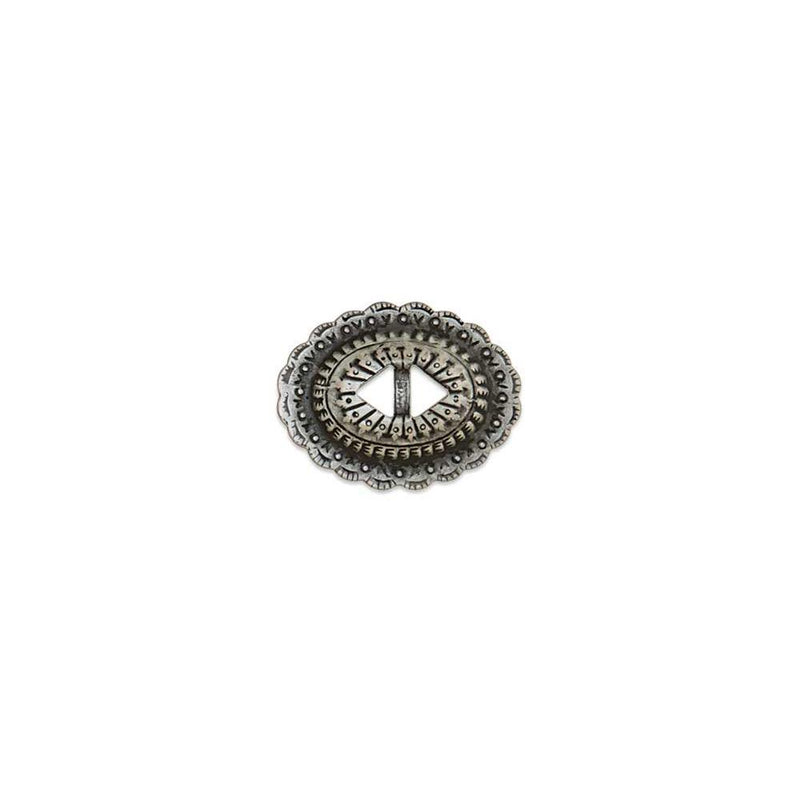 Sonora Slotted Conchos Frosted Nickel Plate/Nickel Free 6 Pack
