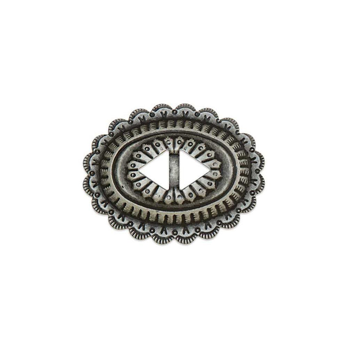 Sonora Slotted Conchos Frosted Nickel Plate/Nickel Free 6 Pack