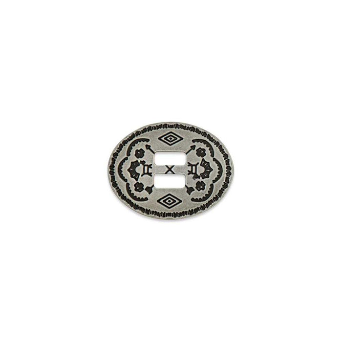 Southwest Slotted Conchos Frosted Nickel Plate/Nickel Free 6 Pack
