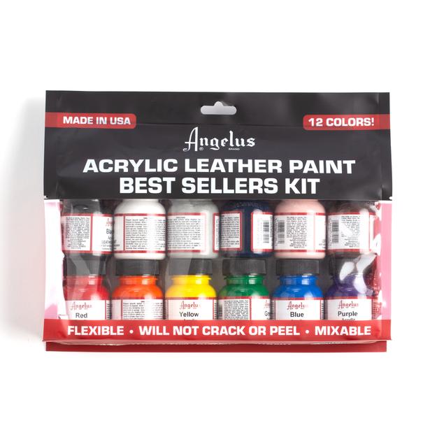 Angelus Leather Paints Set of 12 Assorted from Tandy Leather