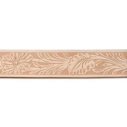 Cinturón floral del oeste en relieve en blanco 1-1/2" (38 mm)