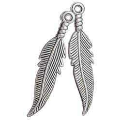 Feather Embellishments-Silver Plated 1 Pair