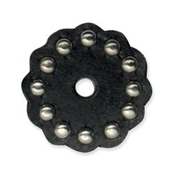 Leather Conchos With Round Spots Black