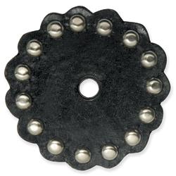 Leather Conchos With Round Spots Black