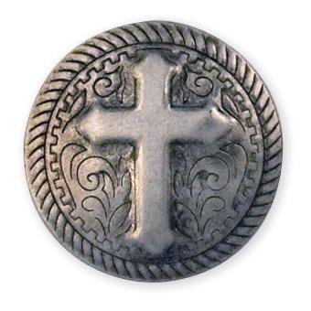 Rope Cross Stamped Steel Concho 1" (25 mm)