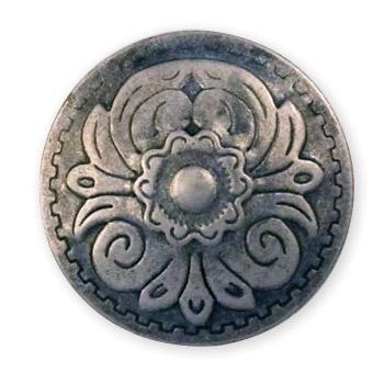 Round Flower Stamped Steel Concho 1" (25 mm)