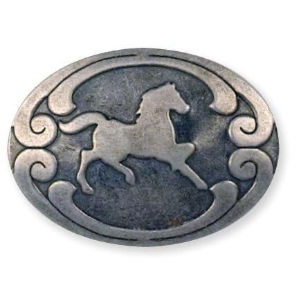 Horse Stamped Steel Concho 1-3/8" (34 mm) X 1" (25 mm)