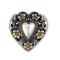 Floral Heart Concho 1" (25 mm)