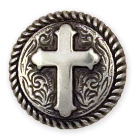 Round Rope Edge Cross Concho 1" (25 mm)