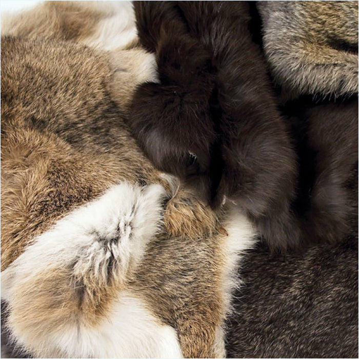 White Rabbit Skin Hide Fur Tanned Pelts Jumbo 13L x 11W.