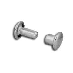 Neat Mini Double Cap Rivets Nickel Plate 100 Pack